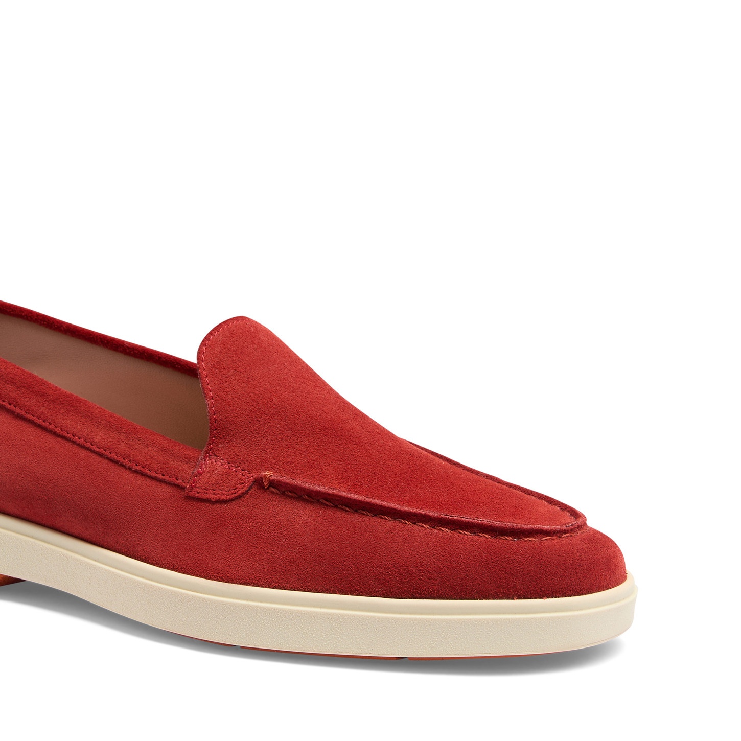 Women's red suede loafer - 6