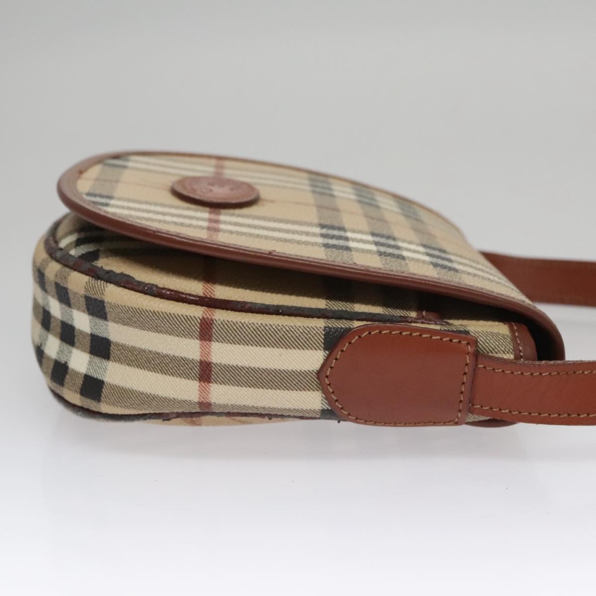 Burberry Nova Check Shoulder Bag Pvc Leather Beige - 4