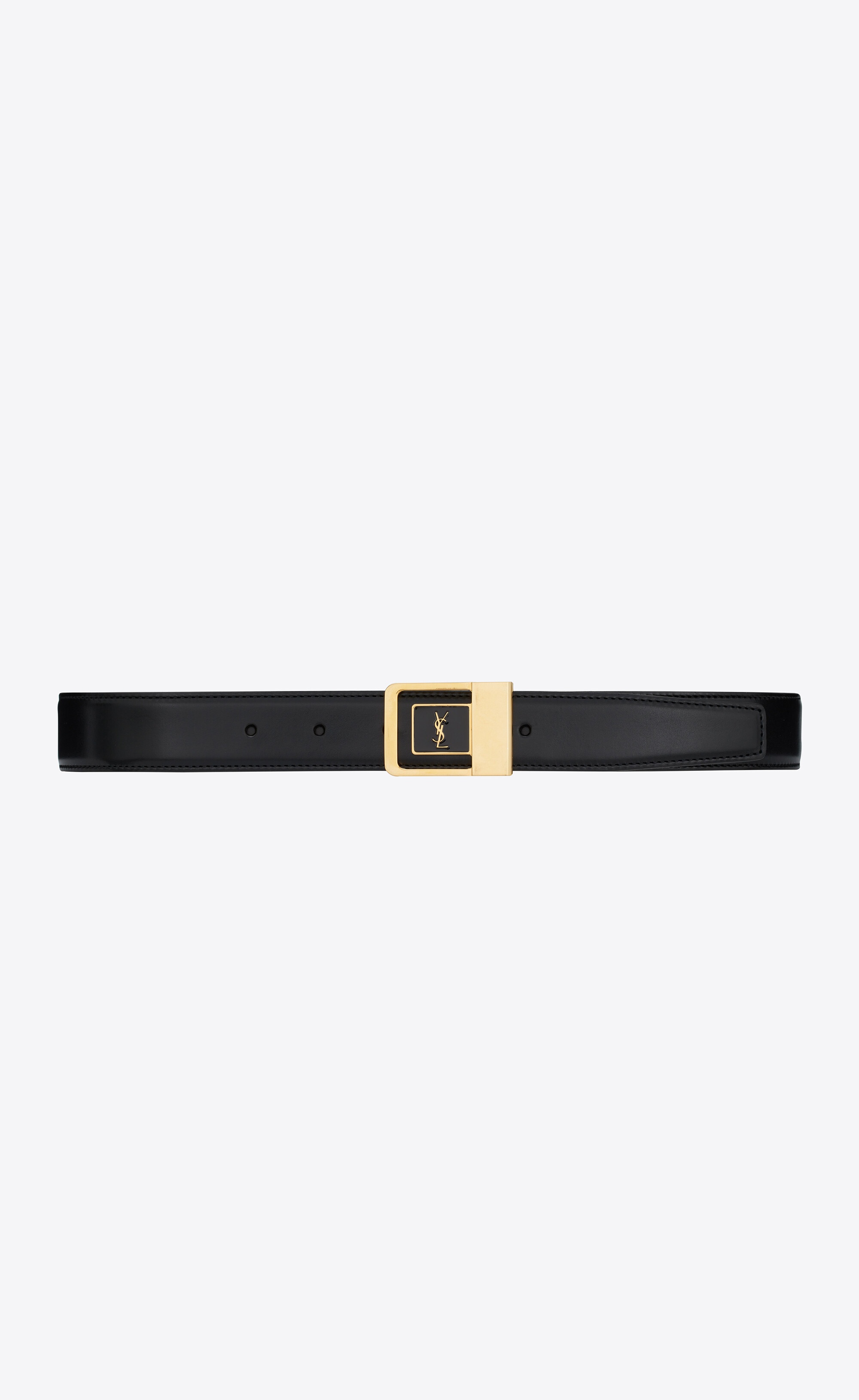 la 66 buckle belt in lacquered leather - 1