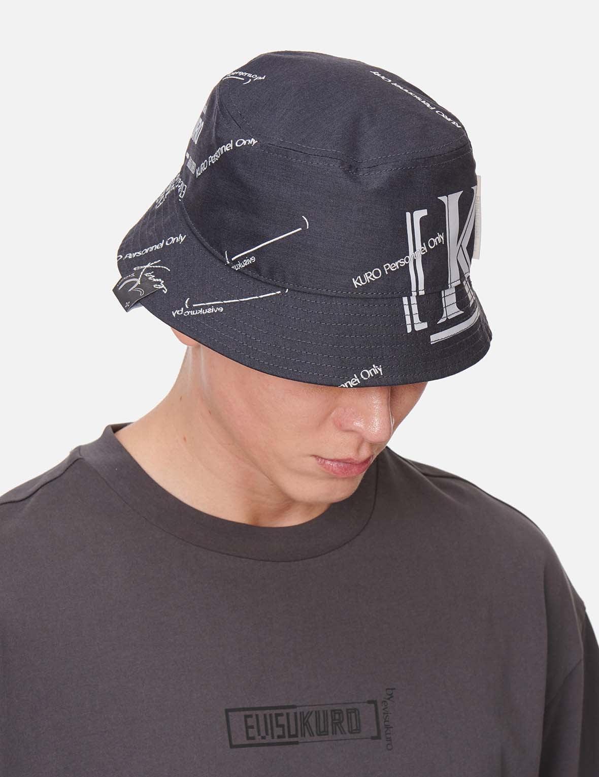 Slogan Embroidered and Logo Print Bucket Hat - 7