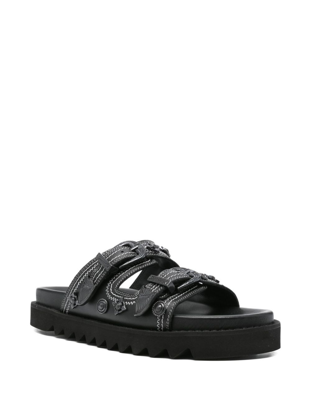 buckle-embellished leather sandals - 2