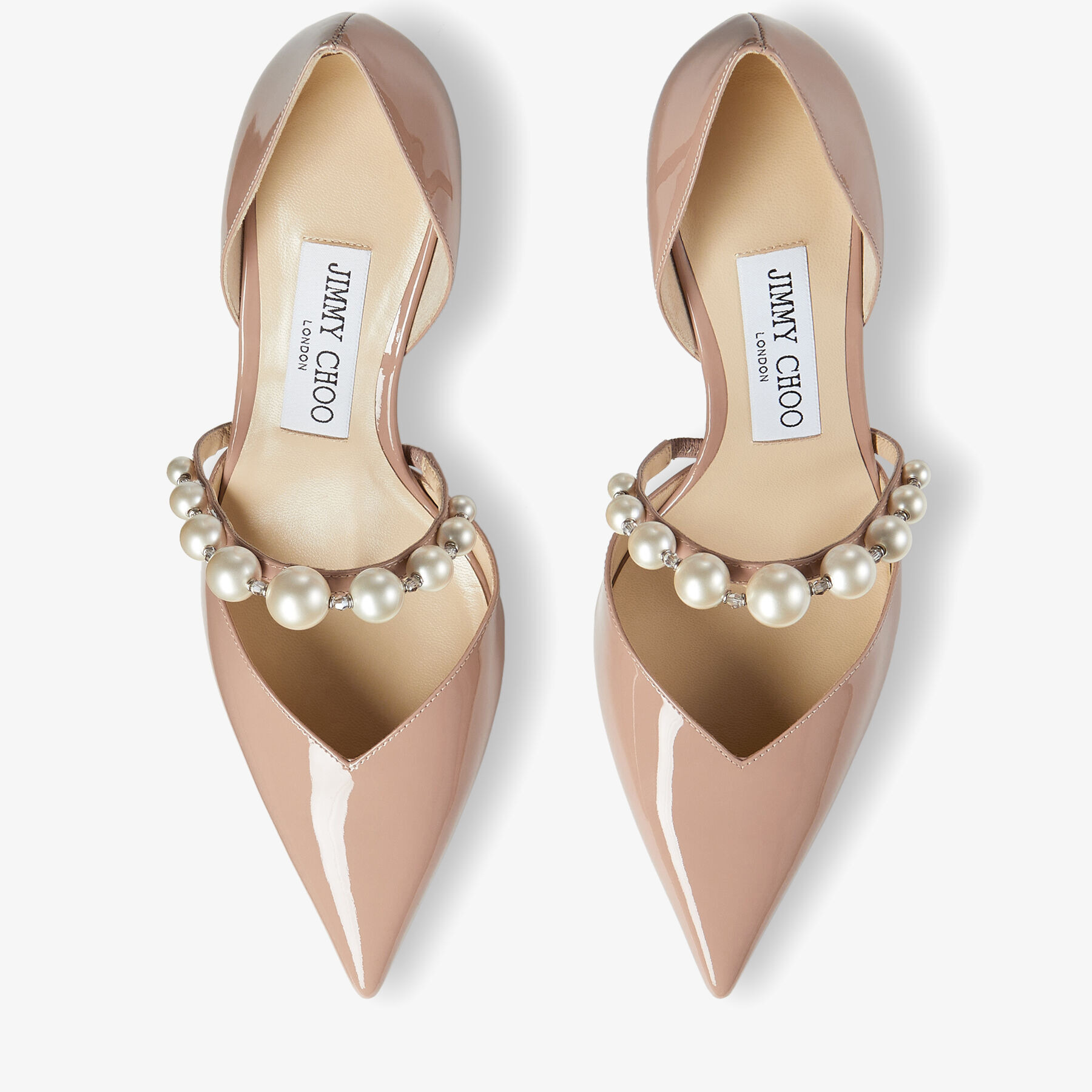 Aurelie 65
Ballet Pink Patent Leather Pointed Pumps with Pearl Embellishment - 4