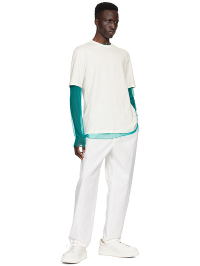 Jil Sander Off-White & Blue Layered Long Sleeve T-Shirt outlook