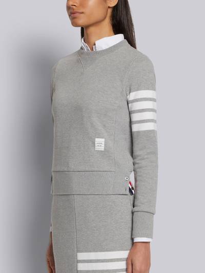Thom Browne Light Grey Loopback Jersey Knit Engineered 4-bar Stripe Crew Neck Pullover outlook