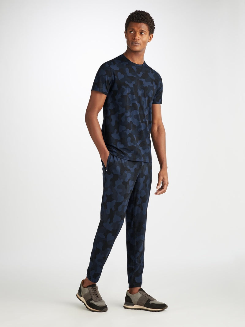 Derek Rose Men's Track Pants London 11 Micro Modal Navy outlook