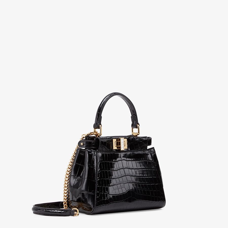 Mini-bag in black crocodile - 2