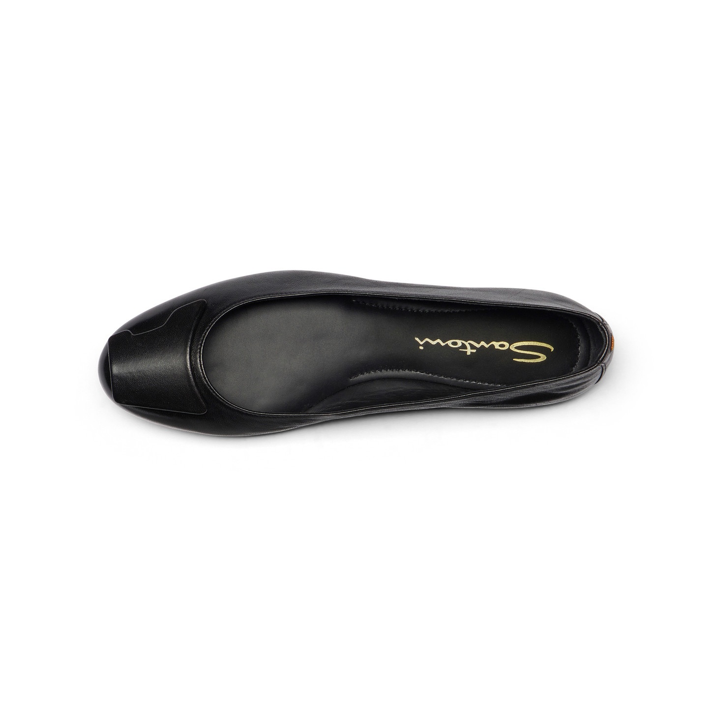 Women's black leather ballet flat - 5