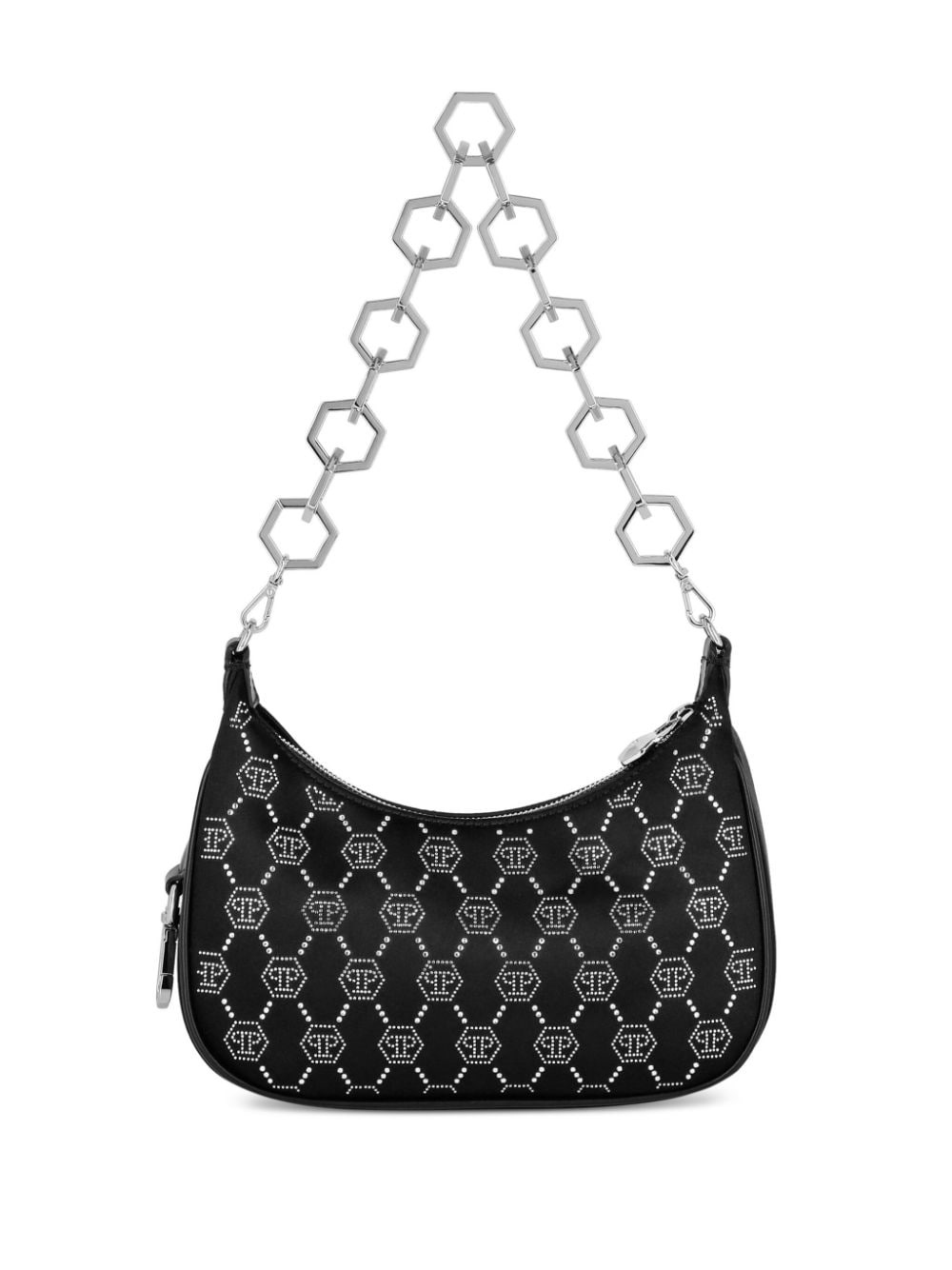 monogram-pattern satin shoulder bag - 2