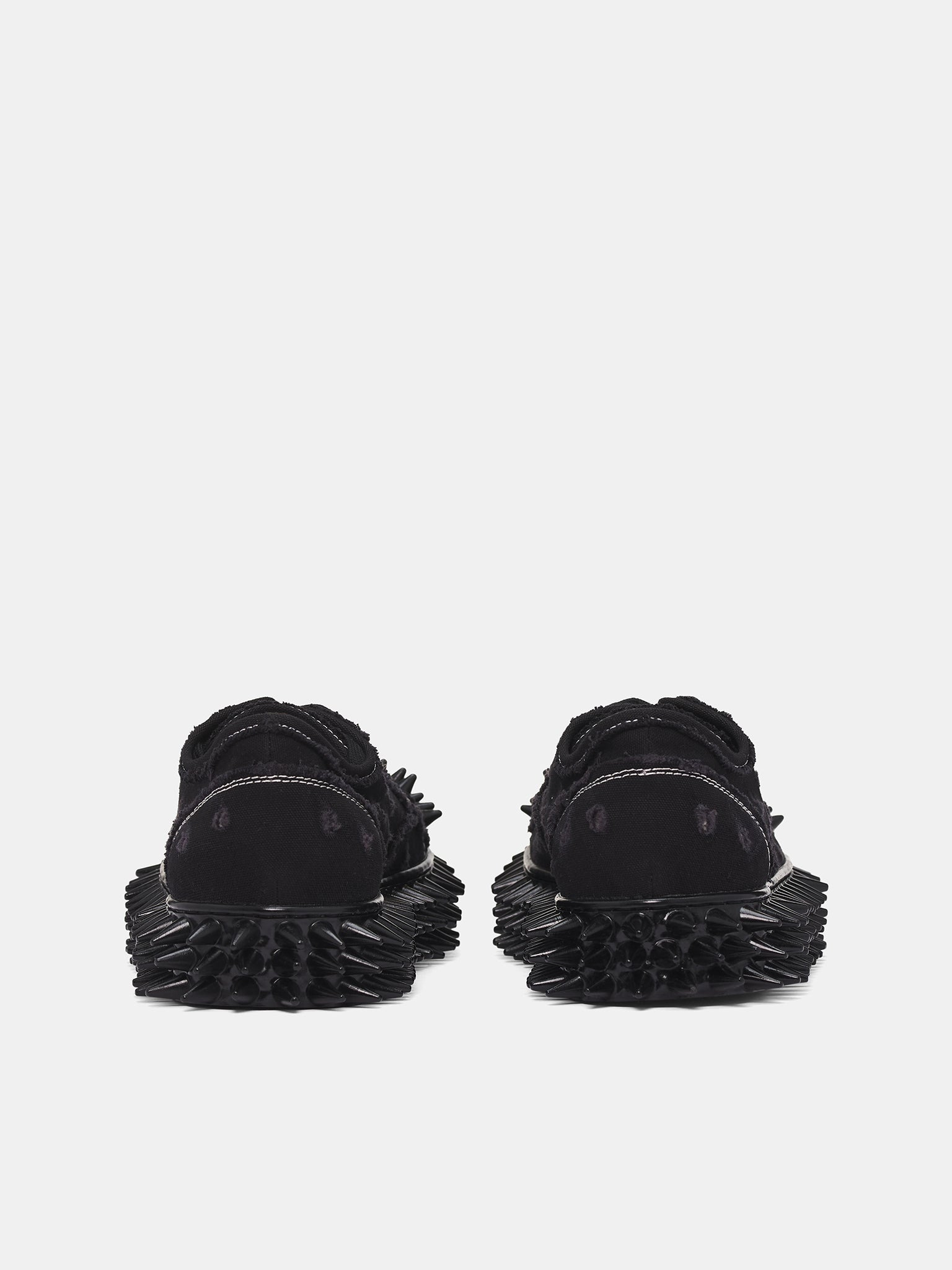 Black Canvas Spiky Sneakers - 4