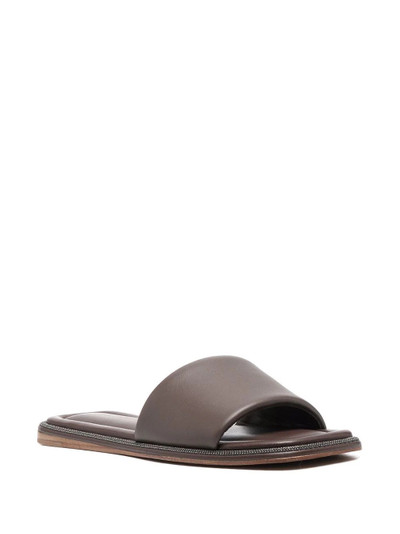 Brunello Cucinelli leather slip-on slider sandals outlook