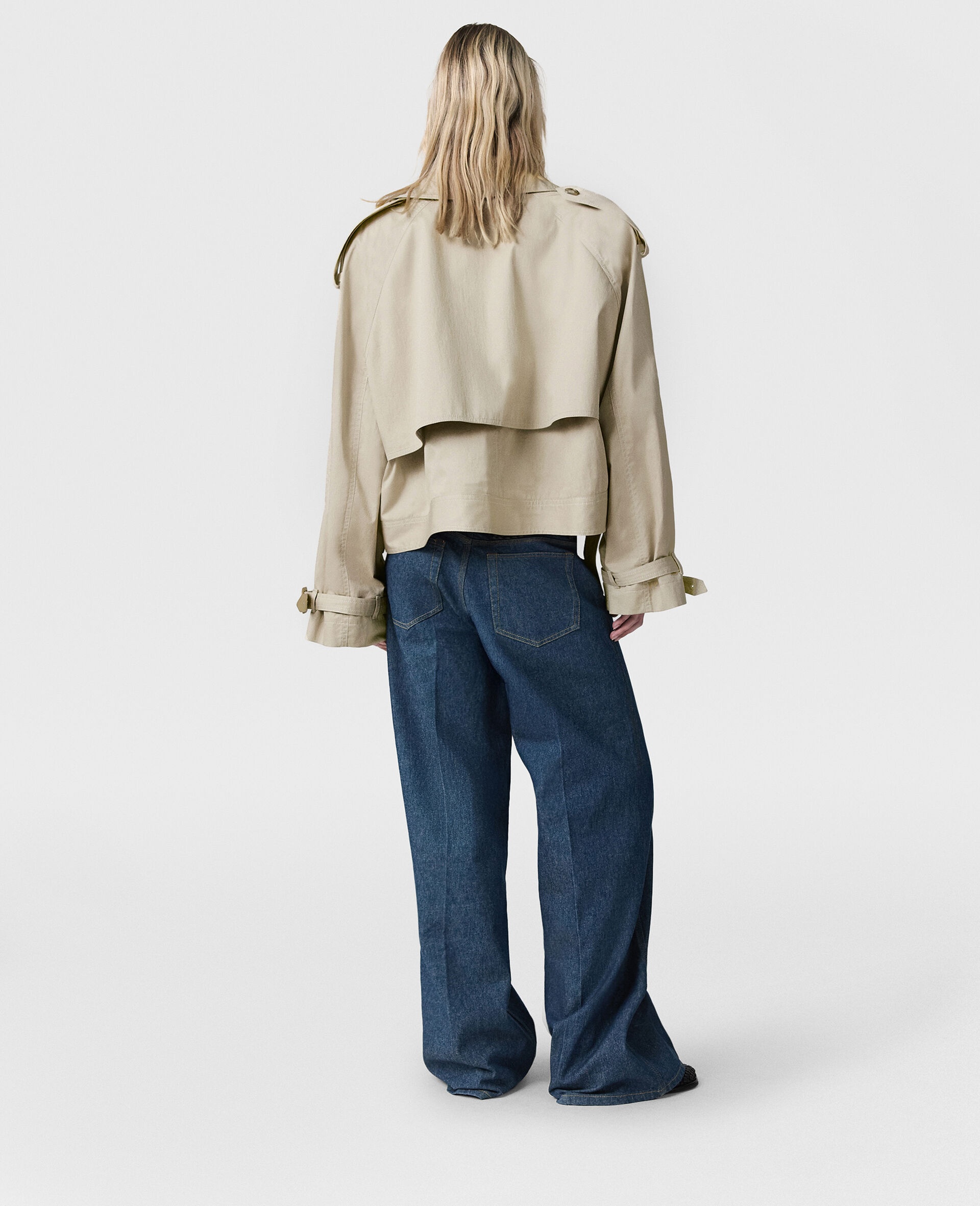 Cropped Belt Detail Trench Jacket - 4