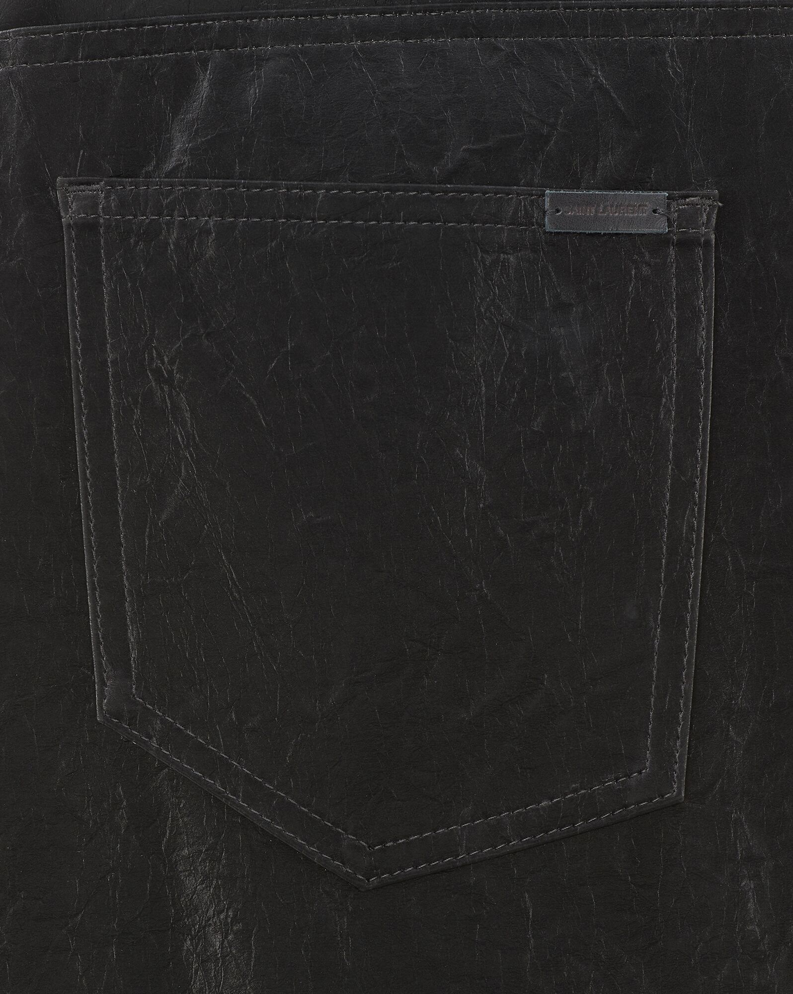 long extreme baggy jeans in crinkle black denim - 4