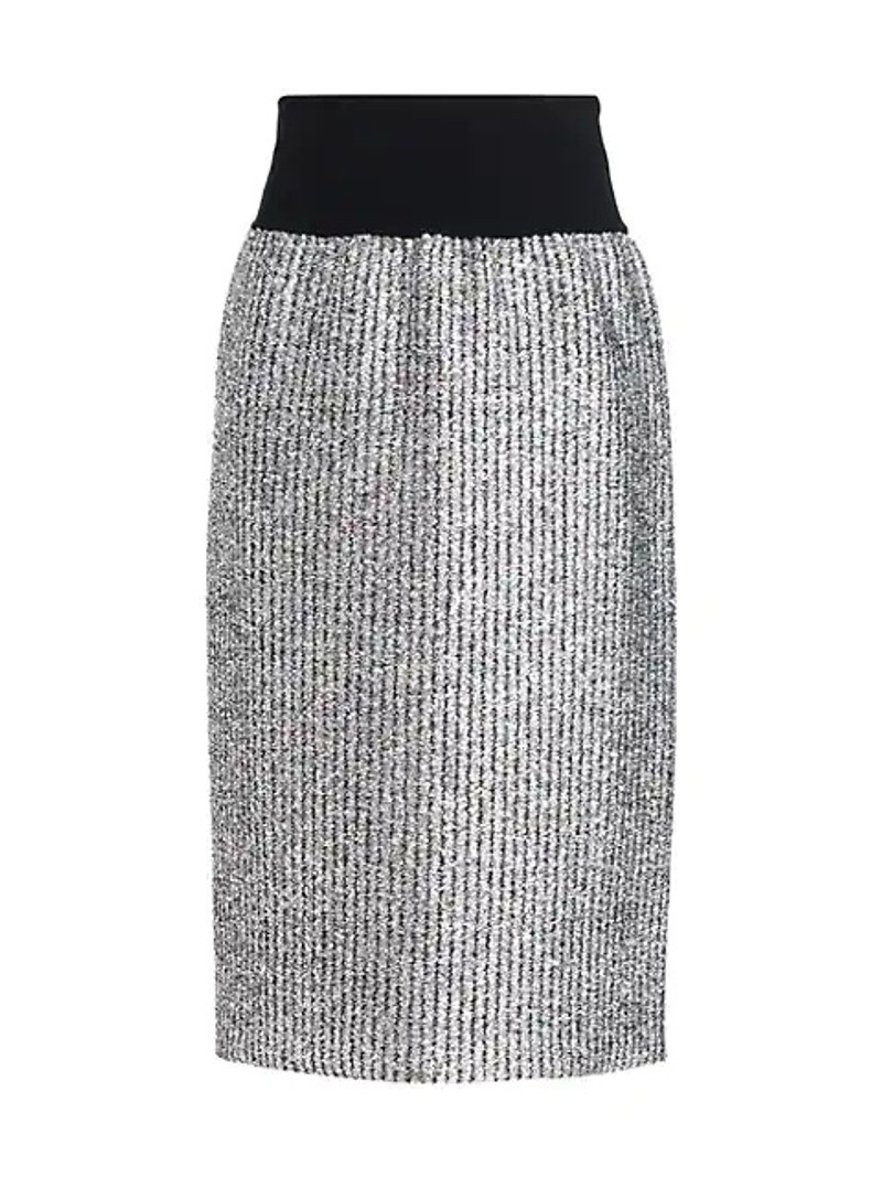 2 Moncler 1952 Metallic Rib-Knit Skirt - 1