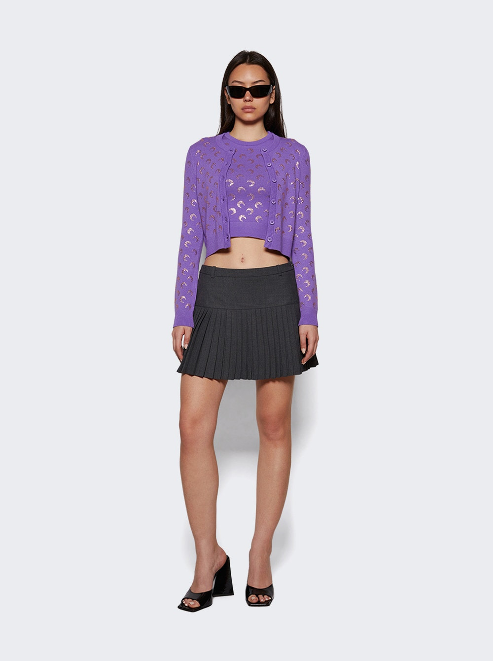 Moon Strass Knit Vest Lavender - 5