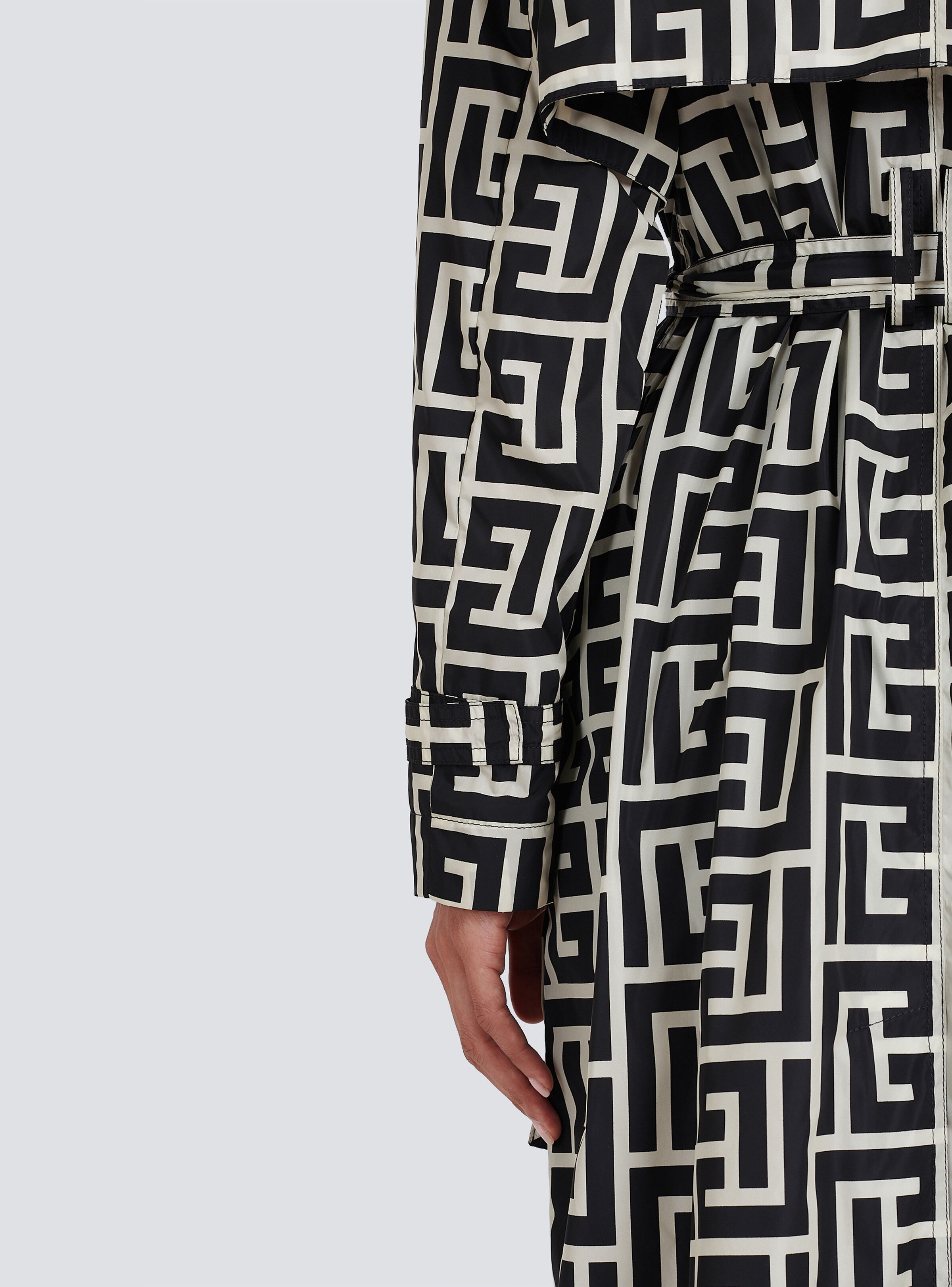 Balmain print monogram trench coat - 6