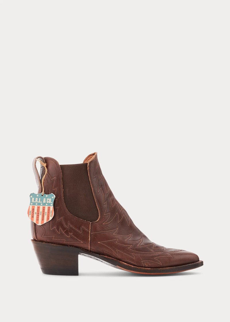 Embroidered Leather Chelsea Boot 1