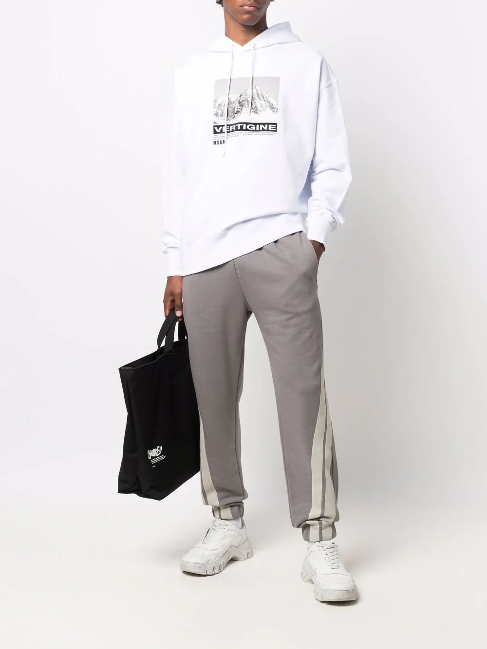 side-stripe cotton track pants - 2