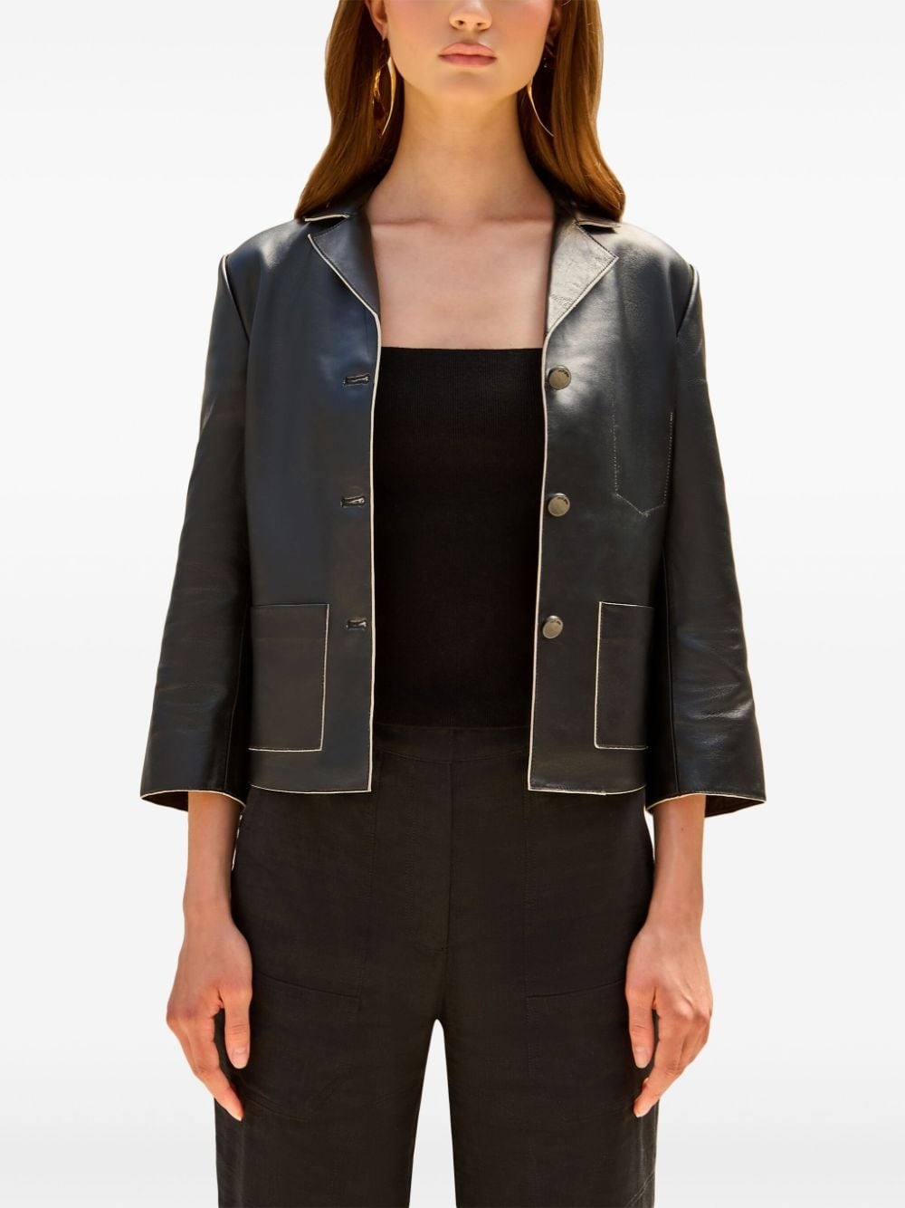 Layton leather blazer - 3