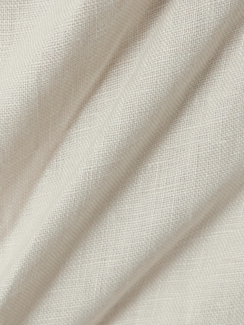 Twisted Gathered Linen Midi Dress 4