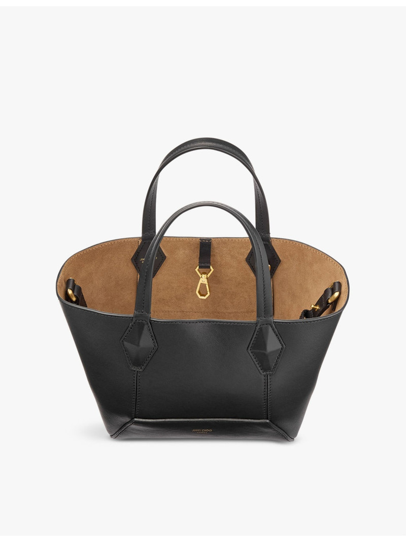 Diamond logo-embossed leather tote bag 6