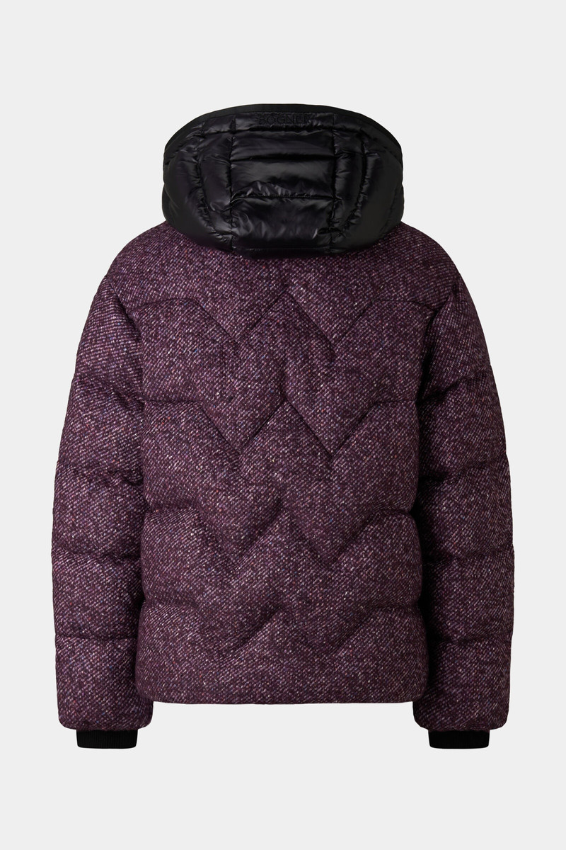 BOGNER Eve Tweed down jacket in Plum/Black outlook
