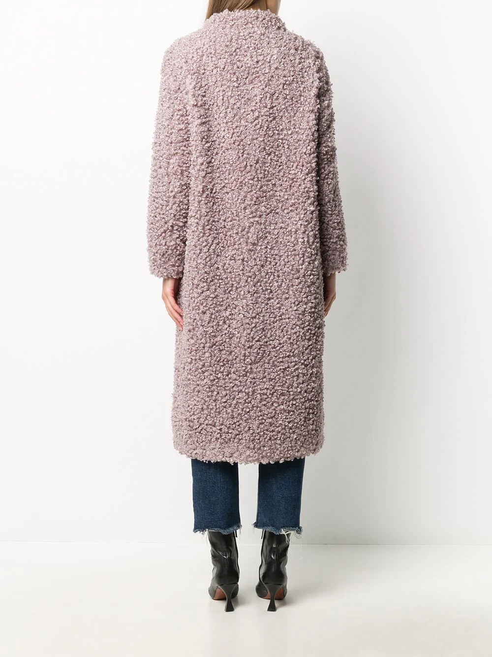 oversized shearling coat - 4