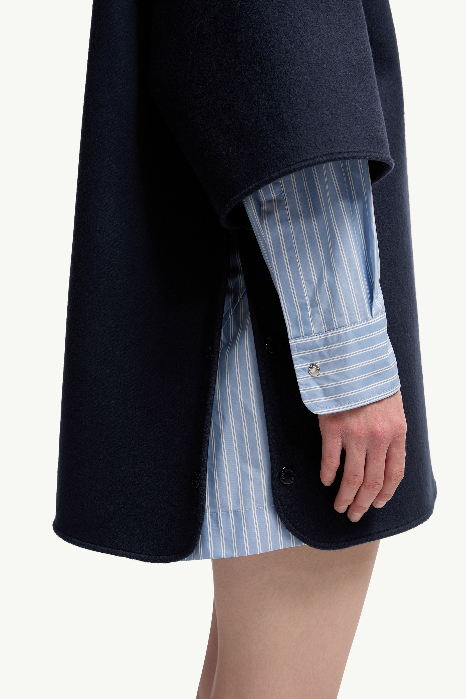 Wool Hooded Zip-Up Cape - 6