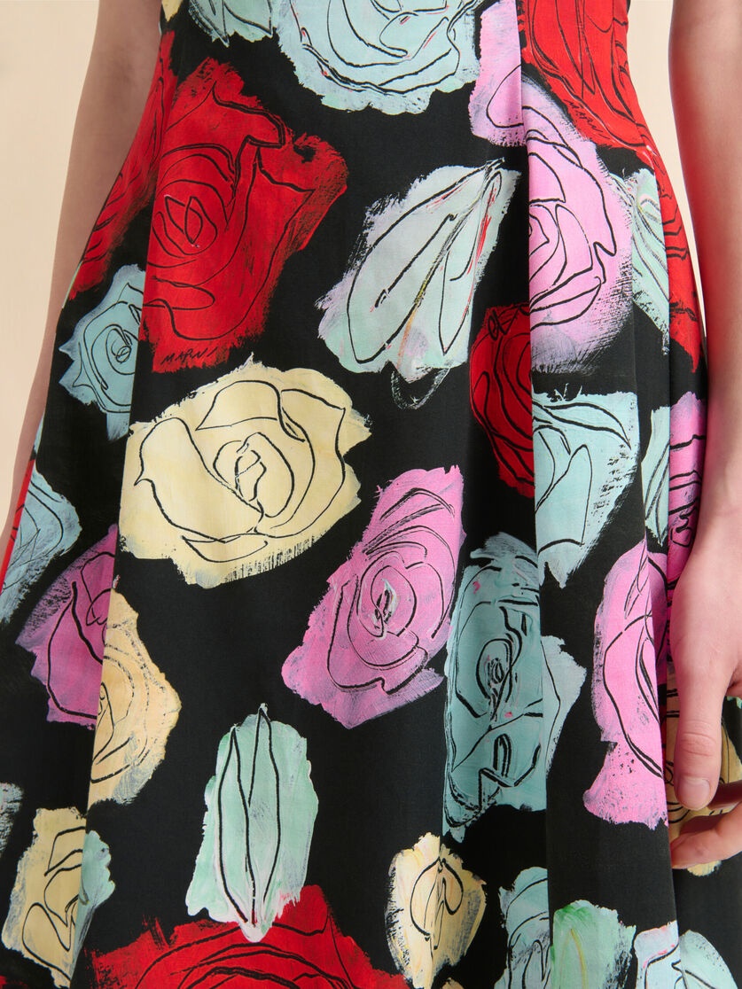 BLACK POPLIN BALLOON DRESS WITH ORION PRINT - 5