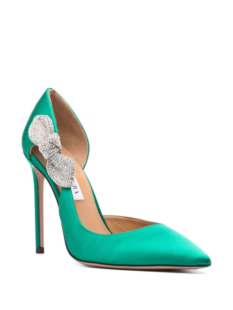 AQUAZZURA 105mm Very Bow Tie Crystal pumps outlook