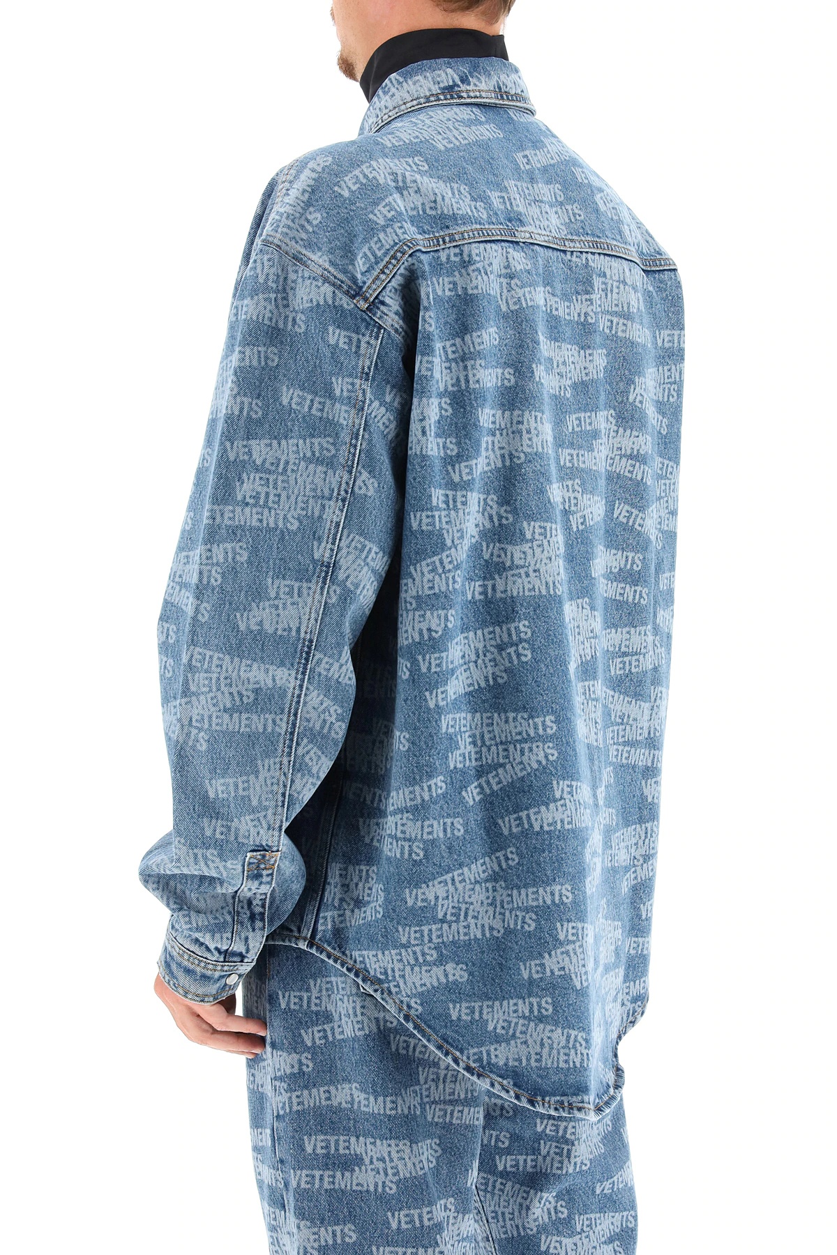 OVERSIZED DENIM SHIRT WITH LOGO - 4