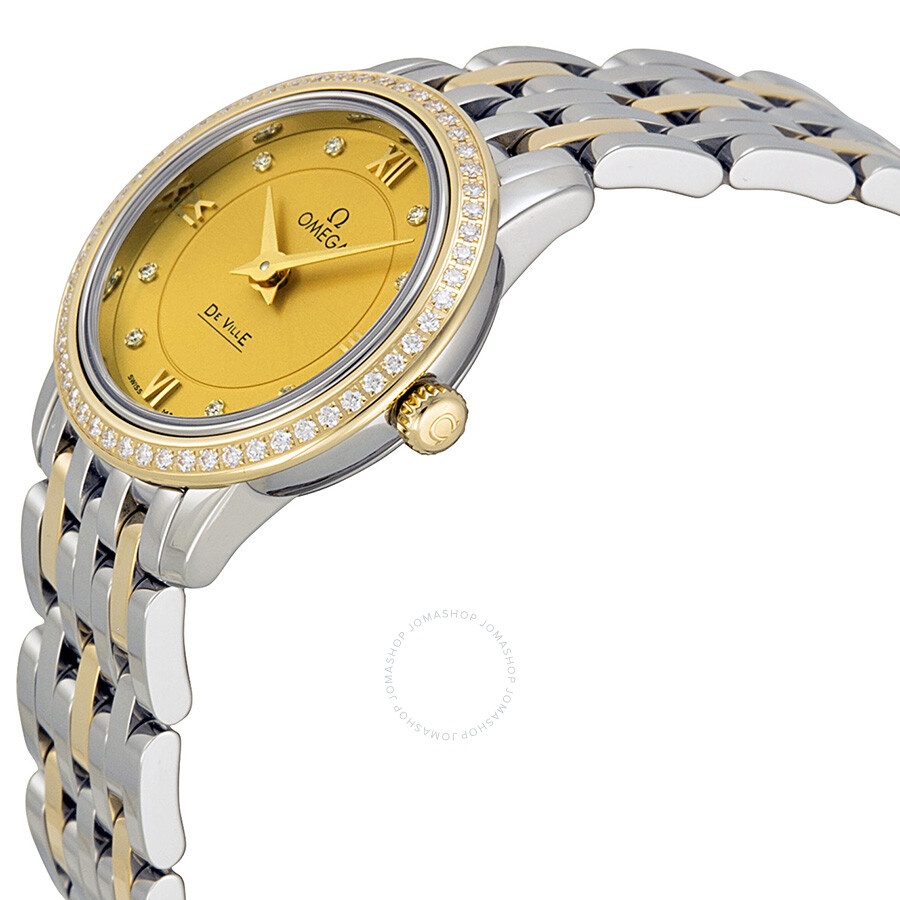 Pre-owned Omega De Ville Prestige Diamond Gold Tone Dial Ladies Watch 424.25.24.60.58.001 - 2