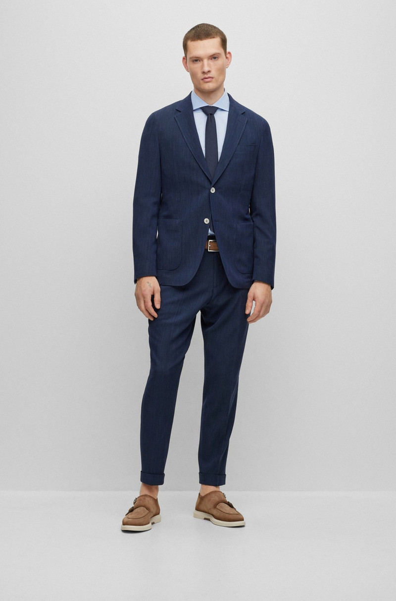 SLIM-FIT SUIT IN A PATTERNED STRETCH-WOOL BLEND 1