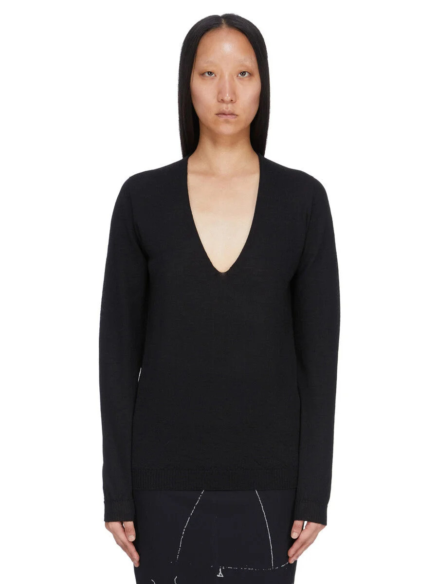 Temple V-neck long-sleeve sweater - 1