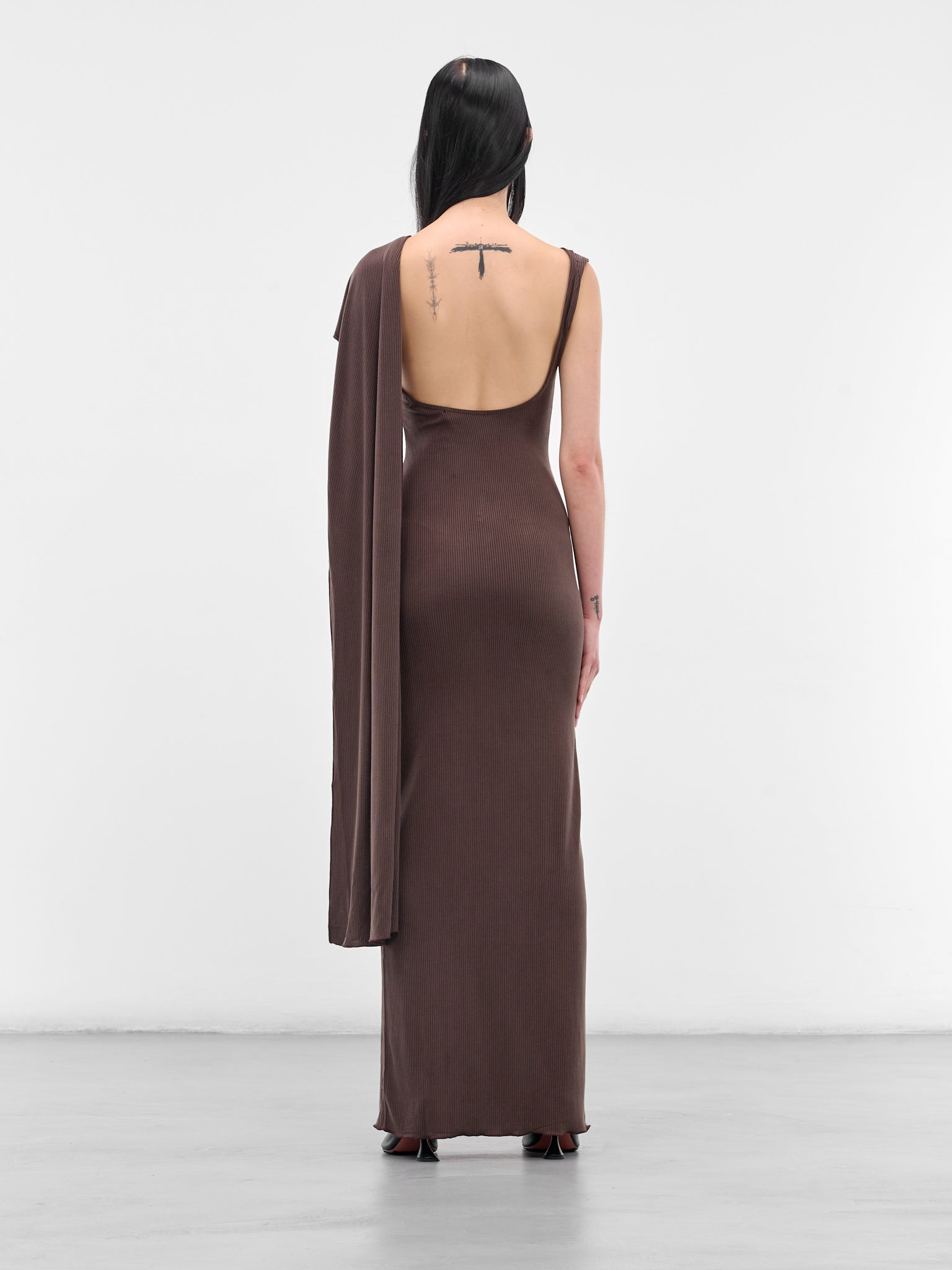 Brown Cedar Scarf Maxi Dress - 3