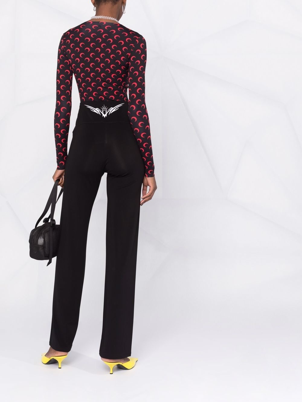 high-waisted graphic-detail pants - 6
