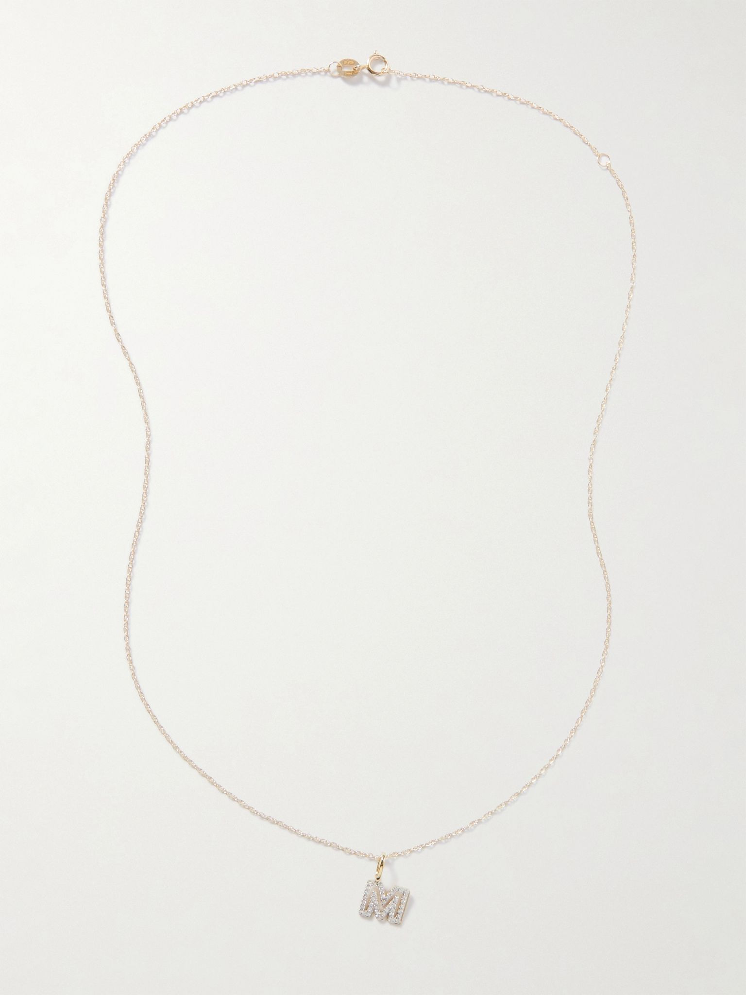 Varsity Initial 10-karat gold diamond necklace Gold - 3
