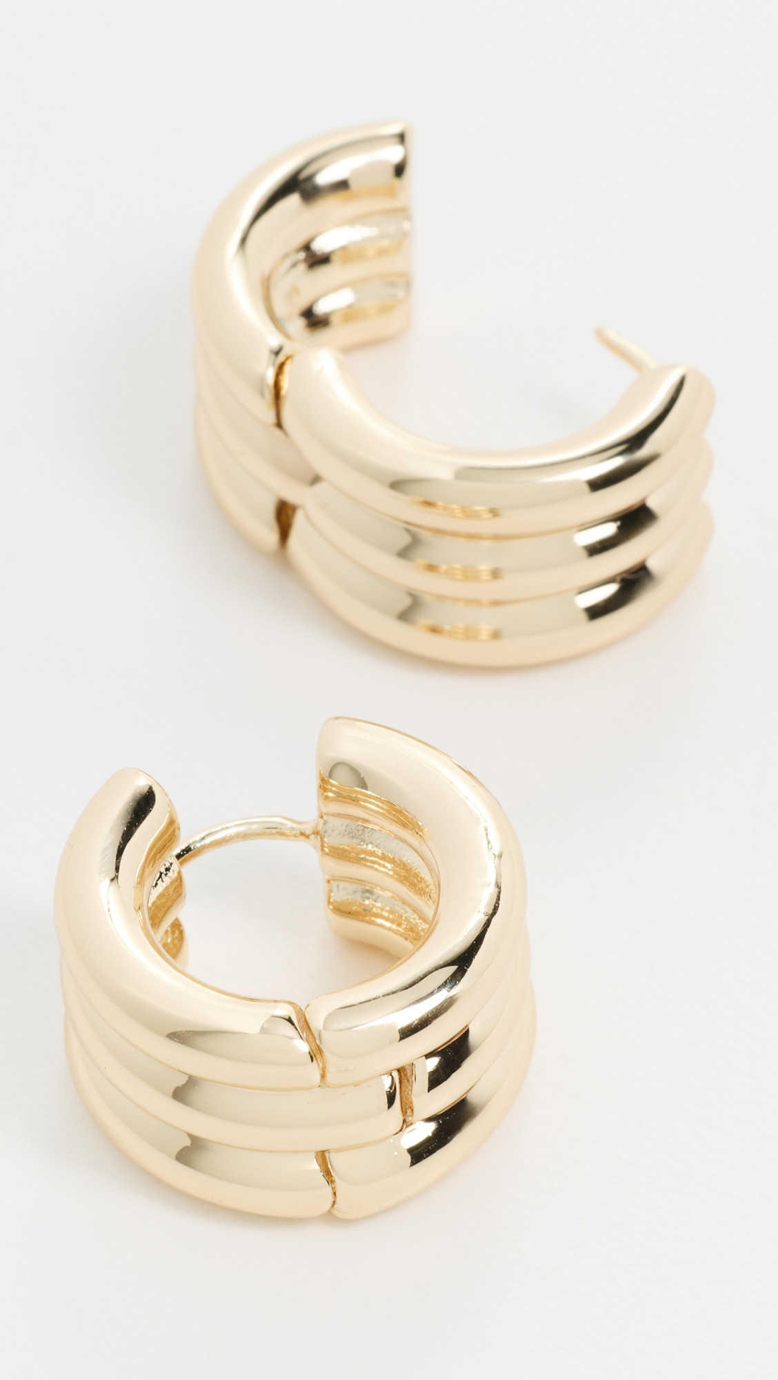 The Triple Tube Huggie Earrings - 3