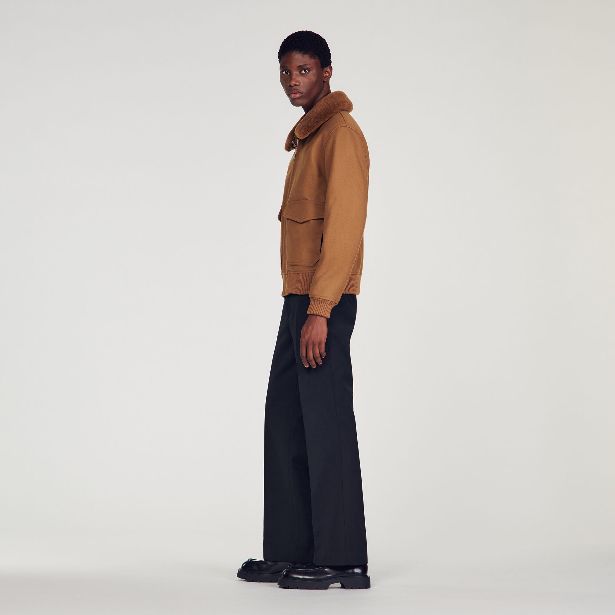 AVIATOR JACKET WITH SHEEPSKIN COLLAR - 7