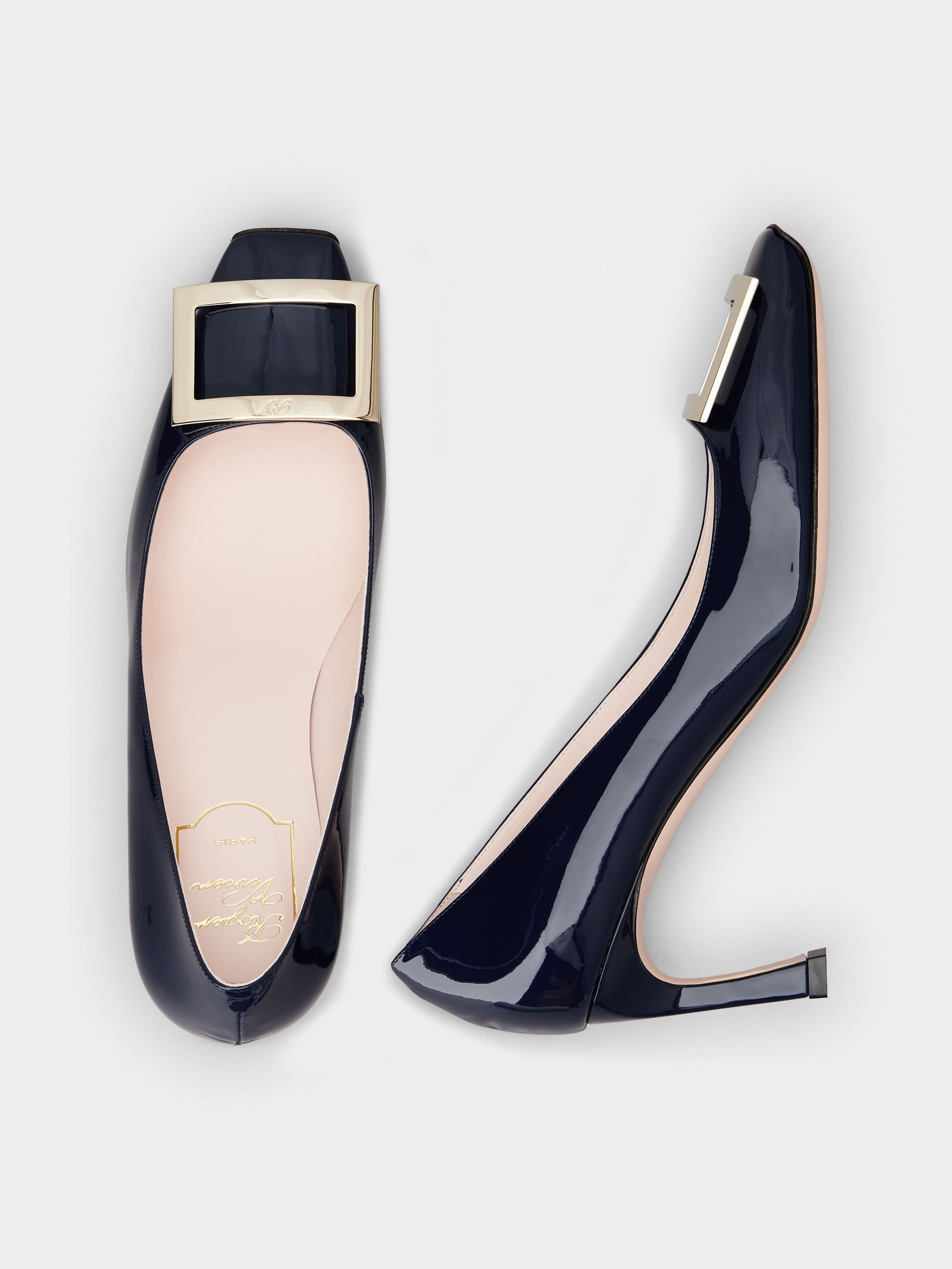 Trompette Metal Buckle Pumps in Patent Leather - 4