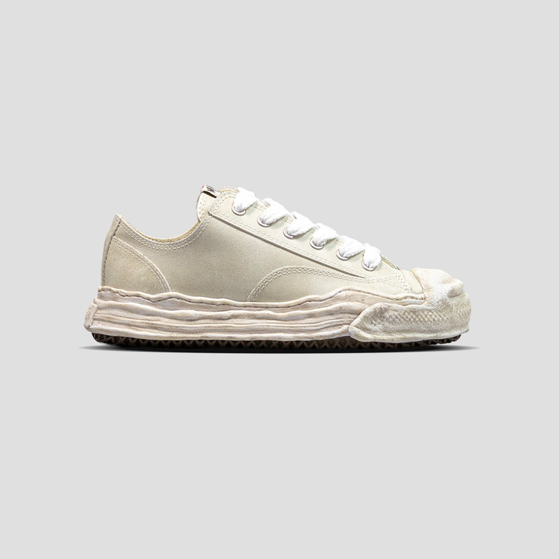 HANK OG SOLE LOW-TOP VINTAGE TREATMENT LEATHER SNEAKERS - 1