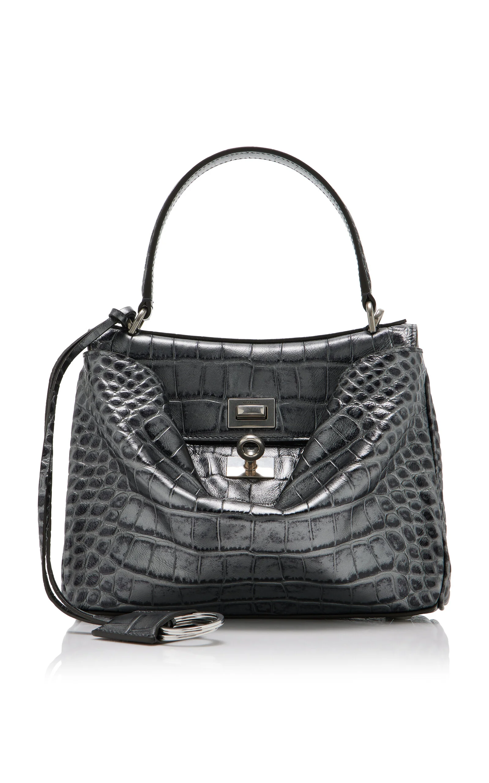Rodeo Croc-Effect Metallic Leather Top Handle Bag metallic - 1