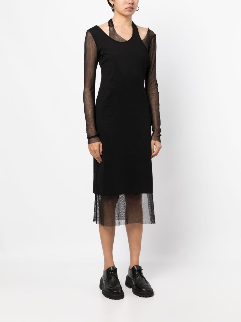 layered-effect midi dress - 3