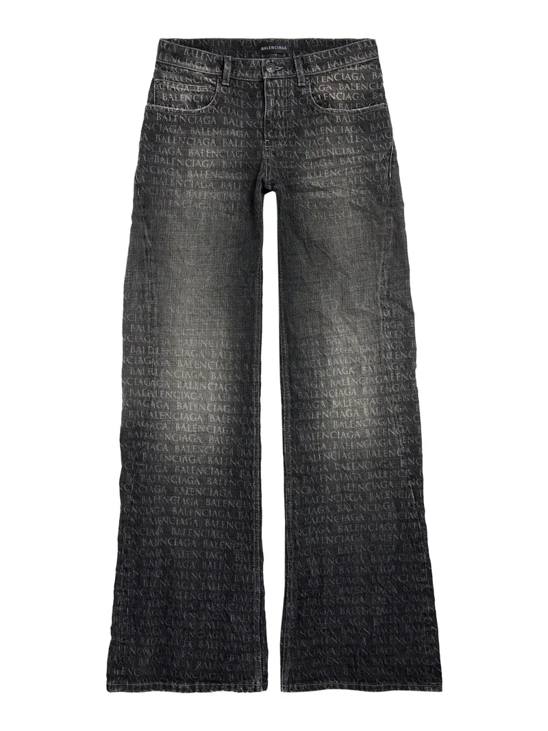 Balenciaga Women Women`S Black Wide-Leg Trousers - 1