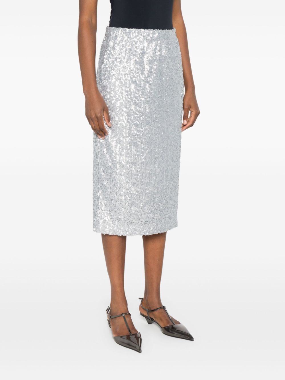 sequin embellished midi skirt - 3