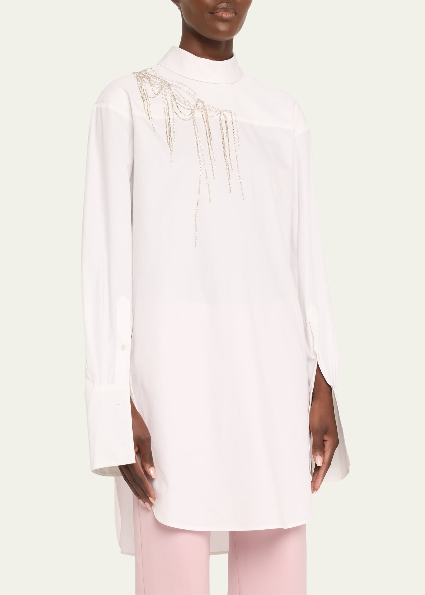 Corso Embellished Oversize Cotton Shirt - 4