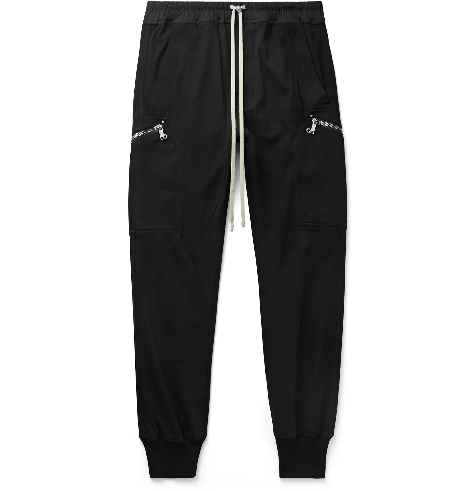 Slim-Fit Tapered Canvas-Trimmed Cotton-Jersey Sweatpants - 1