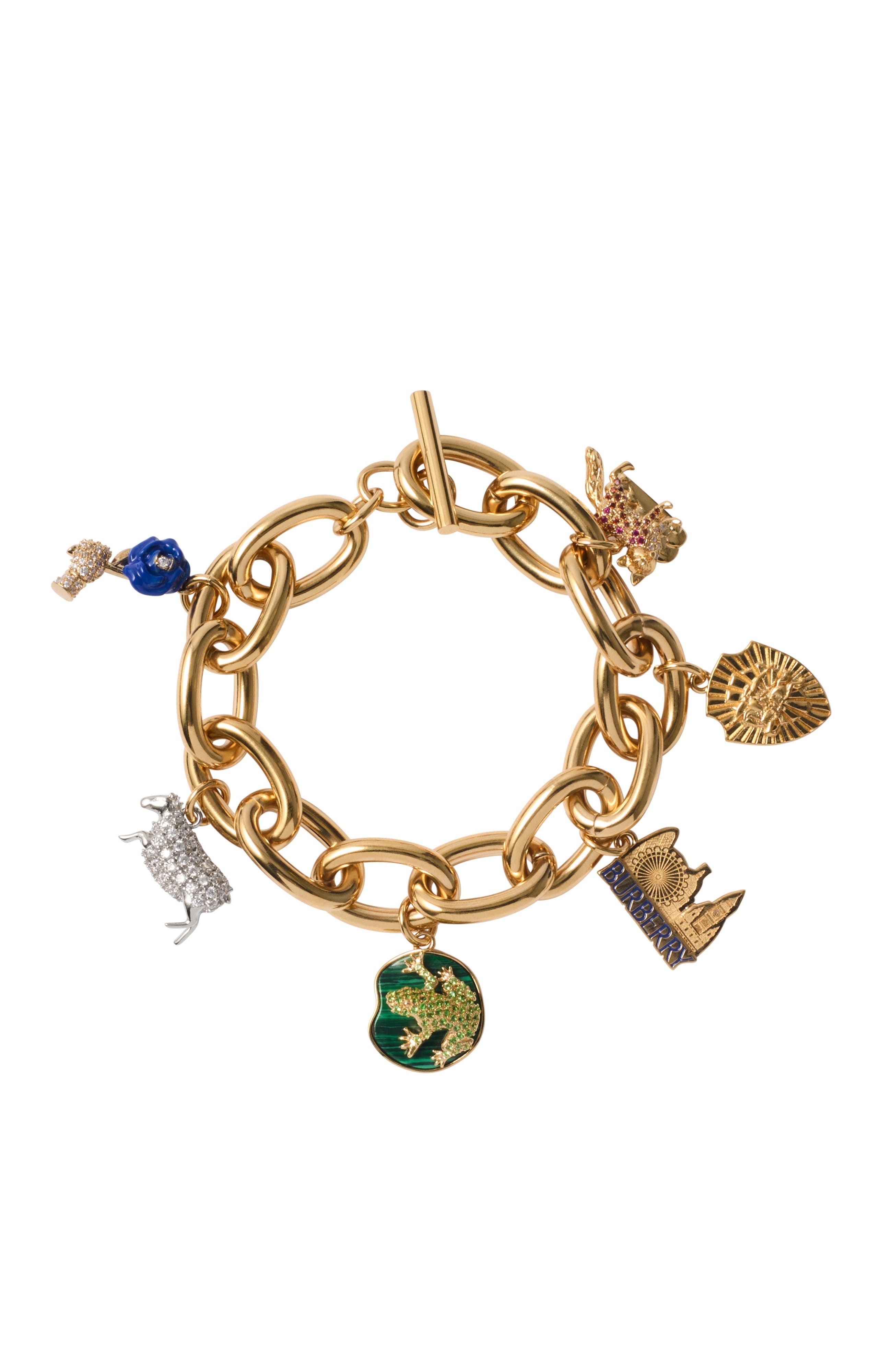 burberry Charm Bracelet in Gold/multicolour at Nordstrom - 1