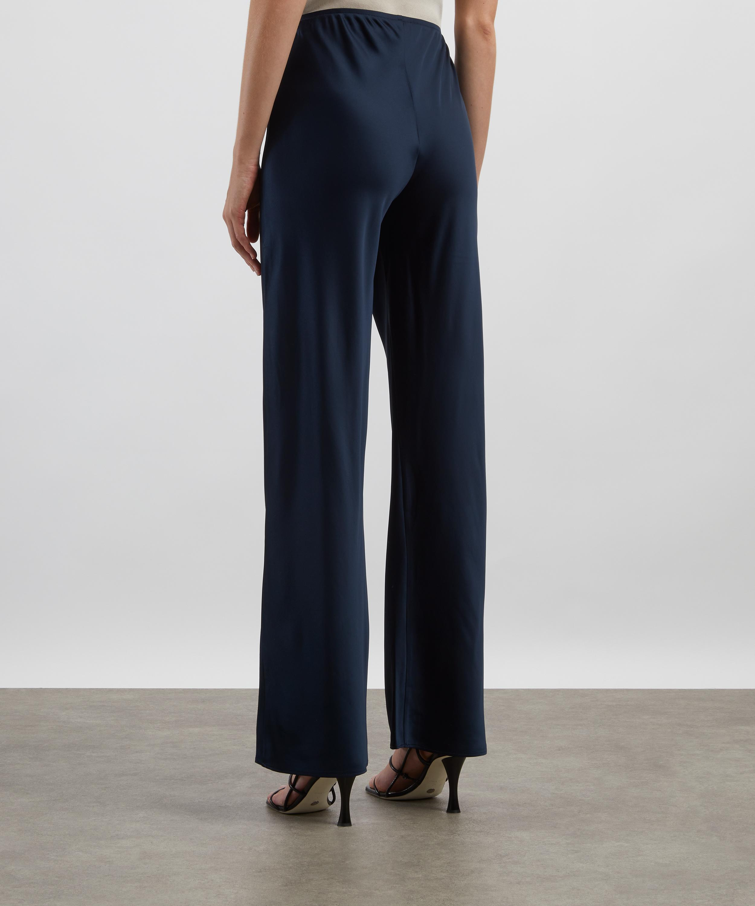 Gale Midnight Satin Mis-Rise Bias Trousers - 4