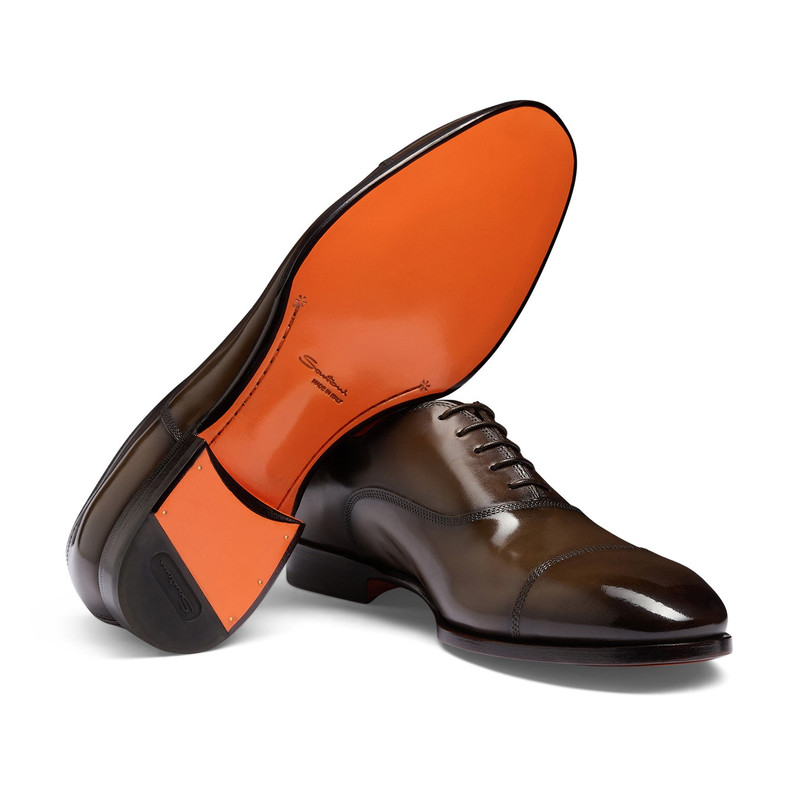 Men's dark brown leather Oxford shoe 4