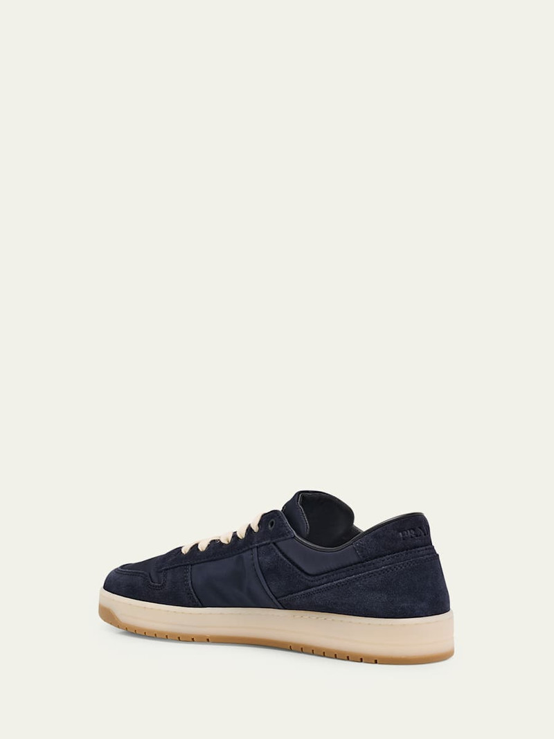 Prada Men's Downtown Nylon and Suede Low-Top Sneakers outlook